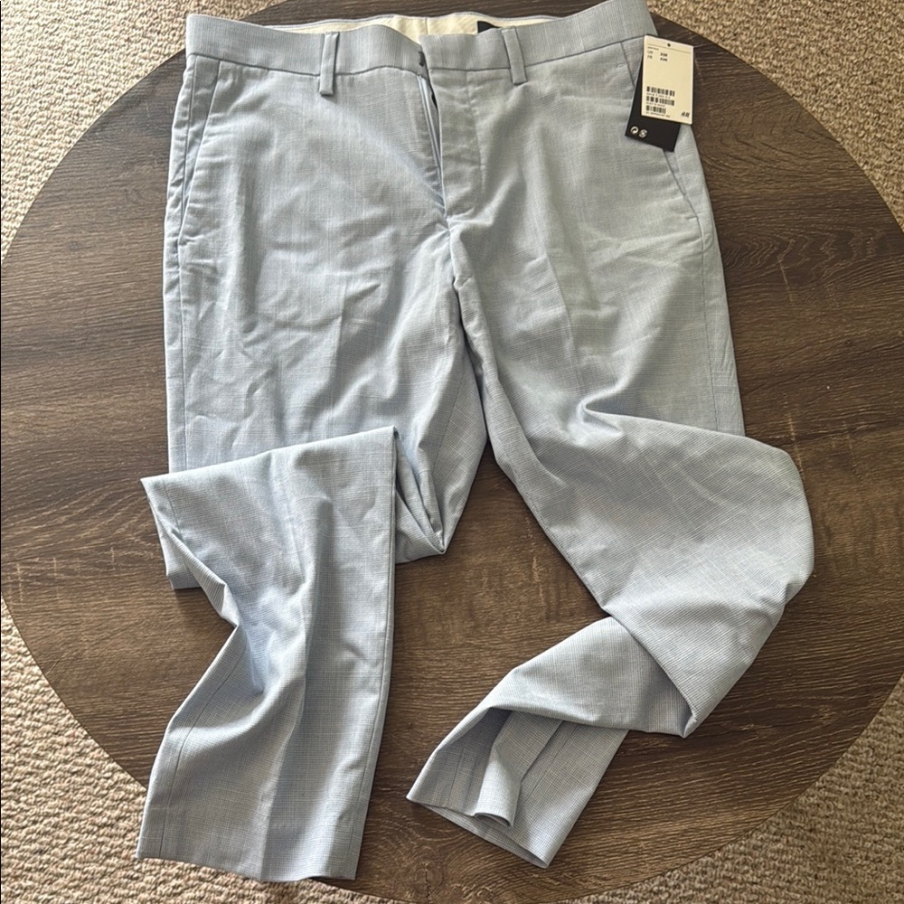 H&M Gray Dress Pants with Smooth Cotton Blend